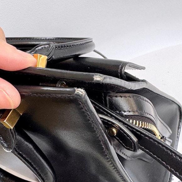 SOLD❤️Saint Laurent YSL Uptown Small Black Monogram Top Handle Bag + Clutch - Picture 9 of 16